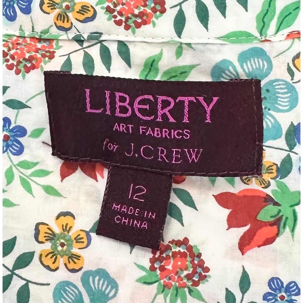 J. Crew Liberty Art Perfect Shirt in Edenham Floral Cotton G4375 Size 12 - Picture 9 of 11
